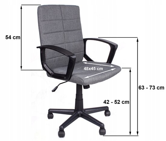 Biuro kėdė Giosedio FBC011, pilka цена и информация | Biuro kėdės | pigu.lt