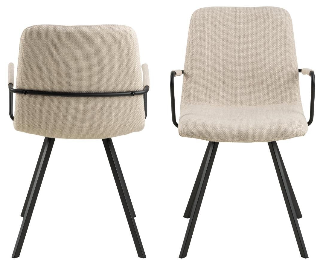 2-jų kėdžių komplektas Actona Selina, smėlinis цена и информация | Virtuvės ir valgomojo kėdės | pigu.lt