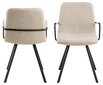 2-jų kėdžių komplektas Actona Selina, smėlinis kaina ir informacija | Virtuvės ir valgomojo kėdės | pigu.lt