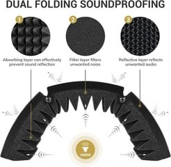 Поп -фильтр тонорного микрофона с поглощающим пенопластовым слоем звук -поглощающий микрофонизоляцию экрана регулируемого микрофора, защита от лечения вокала, защита ветрового стекла ветрового стекла ветрового стекла ветрового стекла цена и информация | Микрофоны | pigu.lt