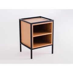 Naktinis staliukas Rack Skap 1R1 Shelf, juodas kaina ir informacija | Spintelės prie lovos | pigu.lt