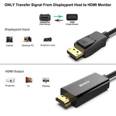 Benfei, DP/HDMI, 1.83 m kaina ir informacija | Kabeliai ir laidai | pigu.lt
