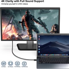 USB-C/ HDMI, 1.8 m kaina ir informacija | Kabeliai ir laidai | pigu.lt