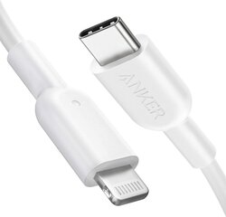 Anker PowerLine II USB C на кабеле Lightning, длиной 90 см, сертифицирован MFI, для iPhone 13/13 Pro/12/12 Pro Max/x/xs/xr/8 Plus, для зарядных устройств типа C. поддерживает доставку питания (белый) цена и информация | Кабели для телефонов | pigu.lt