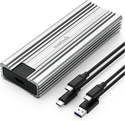 Inateck aluminum nvme m.2 корпус с передачей USB 3,2 Gen 2 (10 Гбит / с), поддерживает M.2 SATA и NVME SSD (2242, 2260, 2280) с USB A до C и USB C -кабелем, Toolless, Fe2025 цена и информация | Кабели и провода | pigu.lt