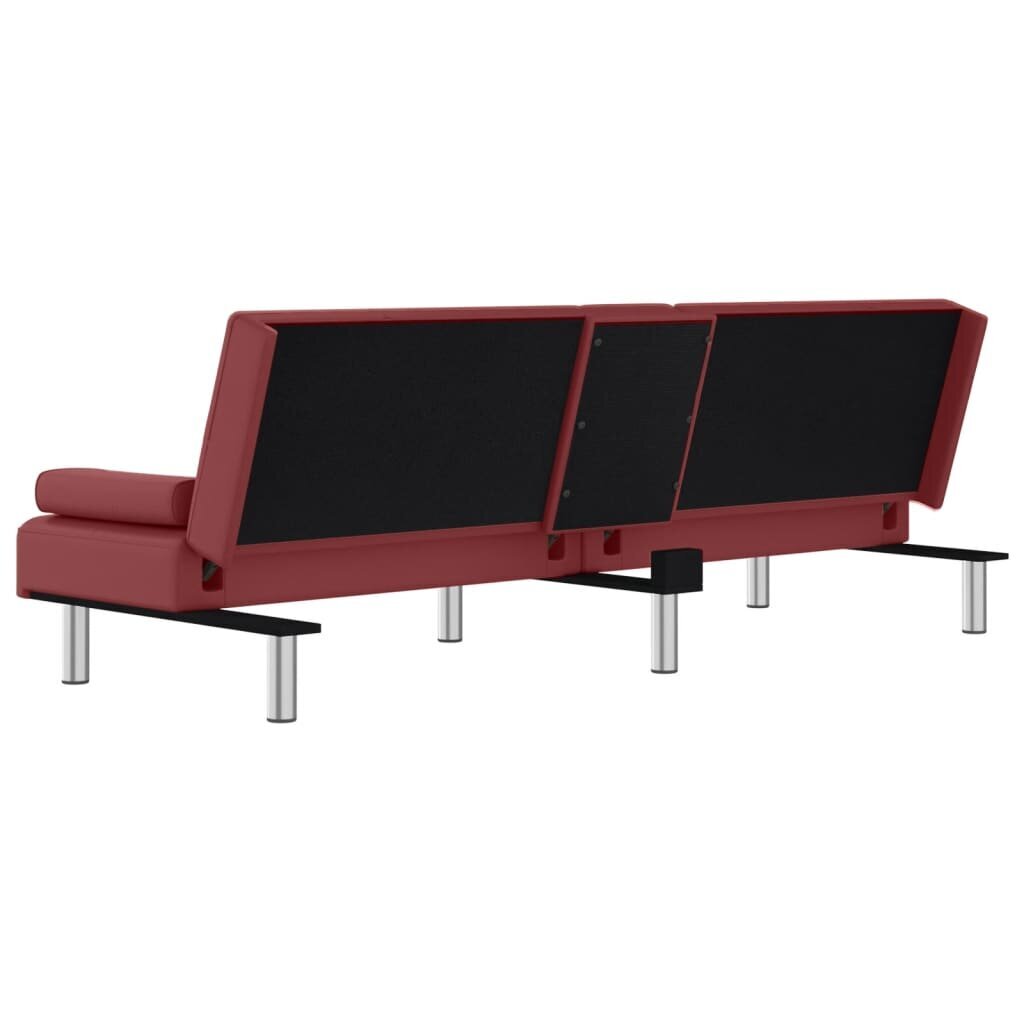 Sofa-lova su porankiais vidaXL, raudona kaina ir informacija | Sofos | pigu.lt