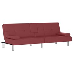 Sofa-lova su porankiais vidaXL, raudona kaina ir informacija | Sofos | pigu.lt