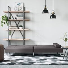 Sofa-lova su puodelių laikikliais vidaXL, pilka kaina ir informacija | Sofos | pigu.lt