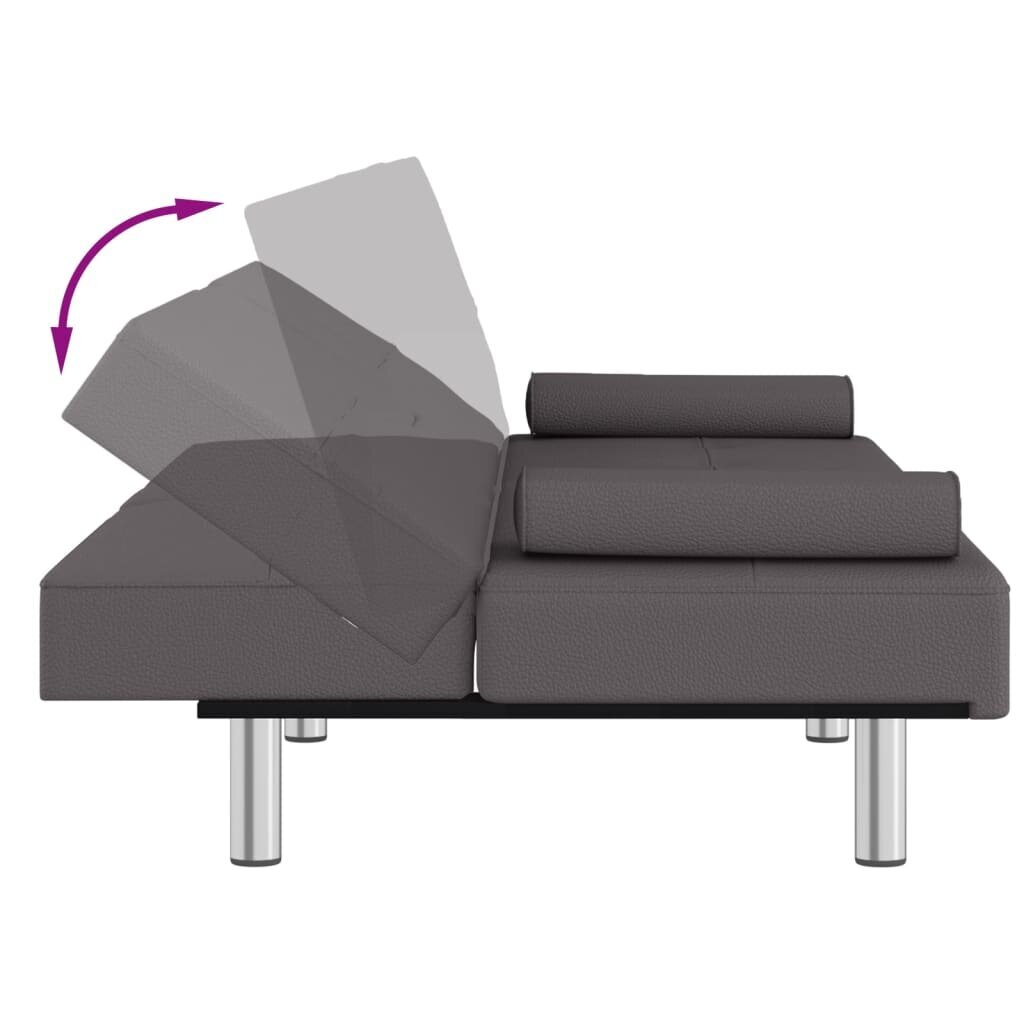 Sofa-lova su puodelių laikikliais vidaXL, pilka цена и информация | Sofos | pigu.lt