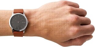 Skagen Men Jorn Трех рук, размер корпуса 41 мм, часы из нержавеющей стали и кожаный браслет B085B58NL7 цена и информация | Мужские часы | pigu.lt