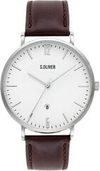 S.Oliver Time Men Analogue Quartz Clock с кожаным браслетом SO-3617-LQ B07HJTYPJM цена и информация | Мужские часы | pigu.lt
