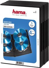 HAMA DVD dangtelis 4 DVD (taip pat tinka kompaktiniams diskams ir „Blu-Rays“, su folija, skirta uždengti dangtelį) 5 pakuotės, juodos spalvos kaina ir informacija | Kasetės rašaliniams spausdintuvams | pigu.lt