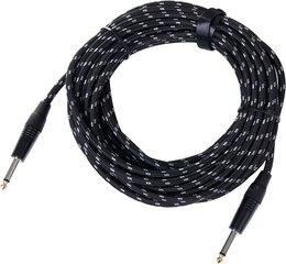 Планономическая сцена Inst-10T приборной кабель 10 м (6,3 мм разъем, текстильный слой, гитарный кабель, позолоченные подключаемые наконечники, натяжение Zanger Lebridge) Black/White цена и информация | Кабели и провода | pigu.lt