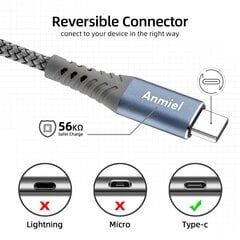 Extra Long USB -кабель Cable 5M PS5 зарядка контроллера, USB A On Type C Premium Нейлоновый плетенный зарядный кабель для Samsung Galaxy S10/S8 Plus, примечание 10 9 8, PS5, LG V30 V20 G6, Moto цена и информация | Кабели для телефонов | pigu.lt