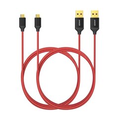 Anker Micro USB High Speed ​​Sync и зарядный кабель, красный, длиной 1,8 м, пакет 2 цена и информация | Кабели для телефонов | pigu.lt