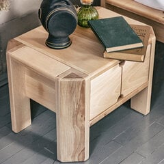 Прикроватный столик Loft с выдвижным ящиком, натуральный (льняное масло) цена и информация | Прикроватные тумбочки | pigu.lt