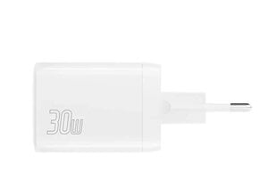 Зарядное устройство PDPlug Duos 30Вт 1C+1A белое цена и информация | Зарядные устройства для телефонов | pigu.lt
