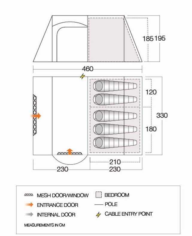 Palapinė Vango Osiris 500, mėlyna цена и информация | Palapinės | pigu.lt