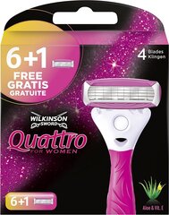 Wilkinson Sword Quattro для женщин бритвы для женщин для женщин, 7 штук цена и информация | Косметика и средства для бритья | pigu.lt