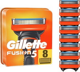 Gillette Fusion 5 Blades, 8 лезвий бритвы на упаковку, с антиронижационными лезвиями до 20 брелок на лезвие, текущая версия цена и информация | Косметика и средства для бритья | pigu.lt