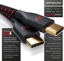 Primewire USB-C, 1 m kaina ir informacija | Kabeliai ir laidai | pigu.lt