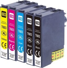 ABV 603XL Multipack 5x Compatable Printer Cartridge в качестве замены для чернильного картриджа Epson 603 XL для XP-2100 XP-2150 XP-3105 XP-4100 XP-410DWF WF-2830DWF WF-2835DWF WF-2850DWF цена и информация | Картриджи для струйных принтеров | pigu.lt