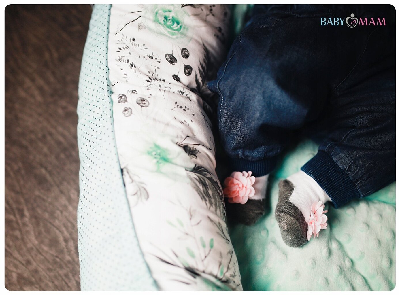 Kūdikio lizdelis su priedais Babymam, mėtinės spalvos, 0-24 mėn kaina ir informacija | Vokeliai, miegmaišiai, pagalvės | pigu.lt