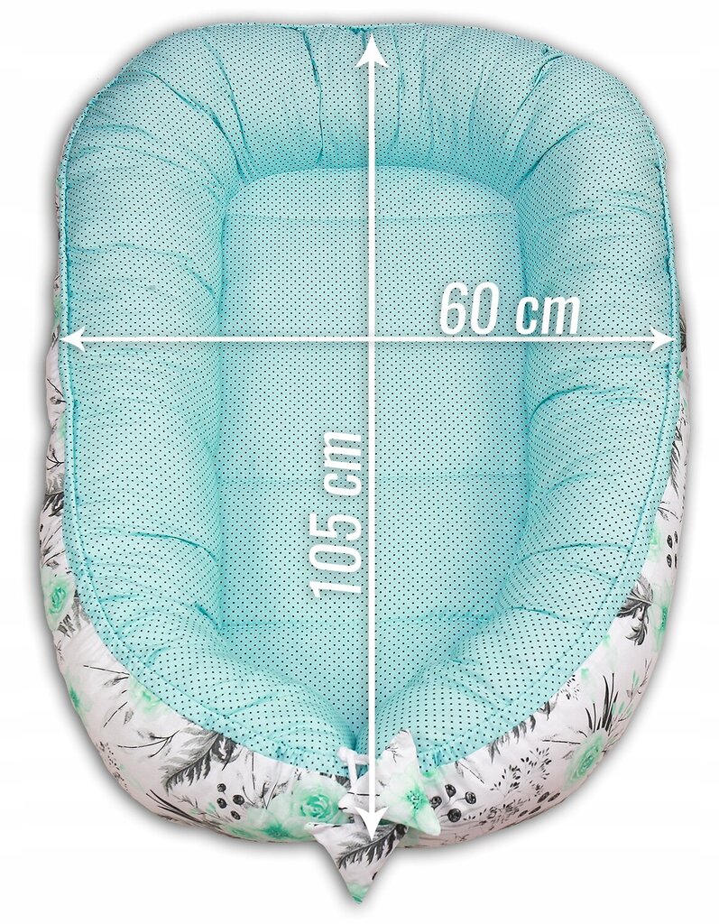 Kūdikio lizdelis su priedais Babymam, mėtinės spalvos, 0-24 mėn kaina ir informacija | Vokeliai, miegmaišiai, pagalvės | pigu.lt