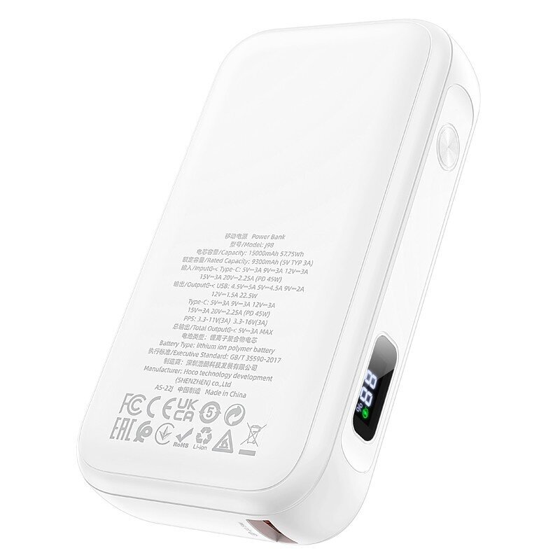 Hoco J98 PD45W 15000mAh цена и информация | Atsarginiai maitinimo šaltiniai (power bank) | pigu.lt