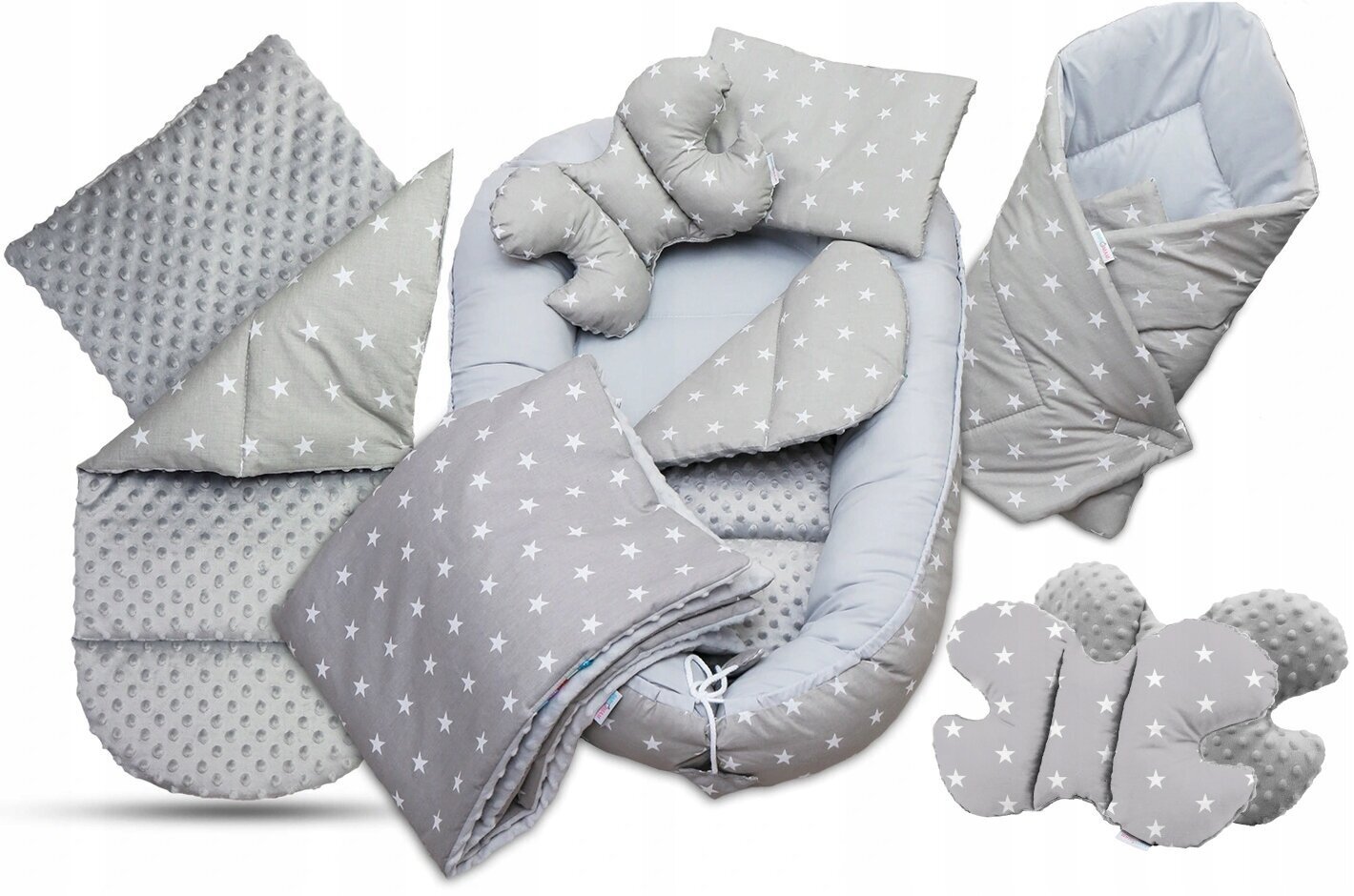Kūdikio lizdelis su priedais Babymam, pilkas, 0-24 mėn kaina ir informacija | Vokeliai, miegmaišiai, pagalvės | pigu.lt