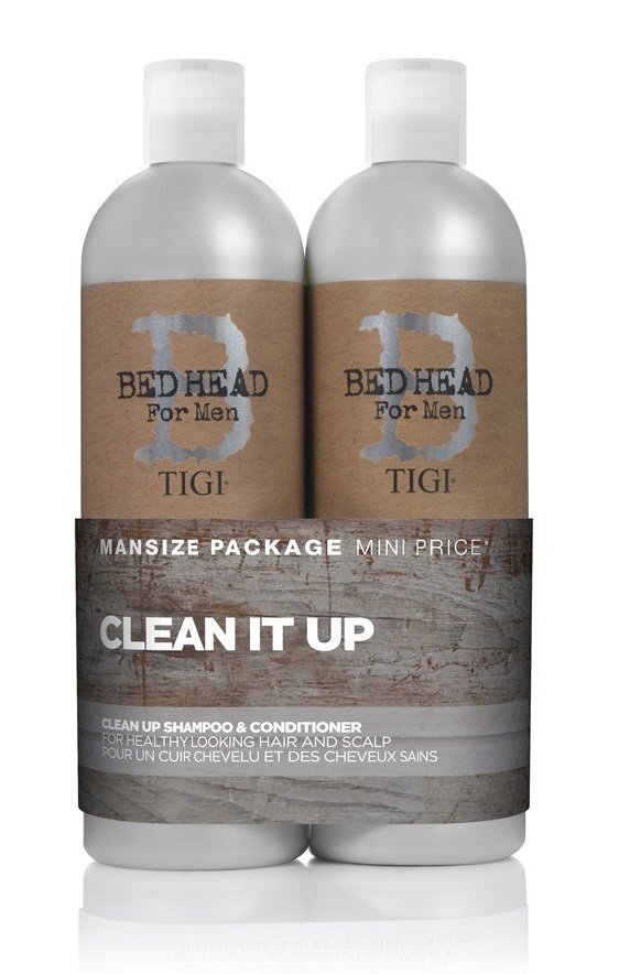 Plaukų priežiūros rinkinys vyrams Tigi Bed Head For Men Clean It Up: šampūnas 750 ml + kondicionierius 750 ml цена и информация | Šampūnai | pigu.lt