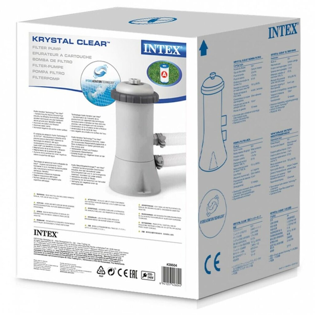 Baseino valymo įrenginys Intex Krystal Clear, 2006 l/h цена и информация | Baseinų priežiūros priemonės | pigu.lt
