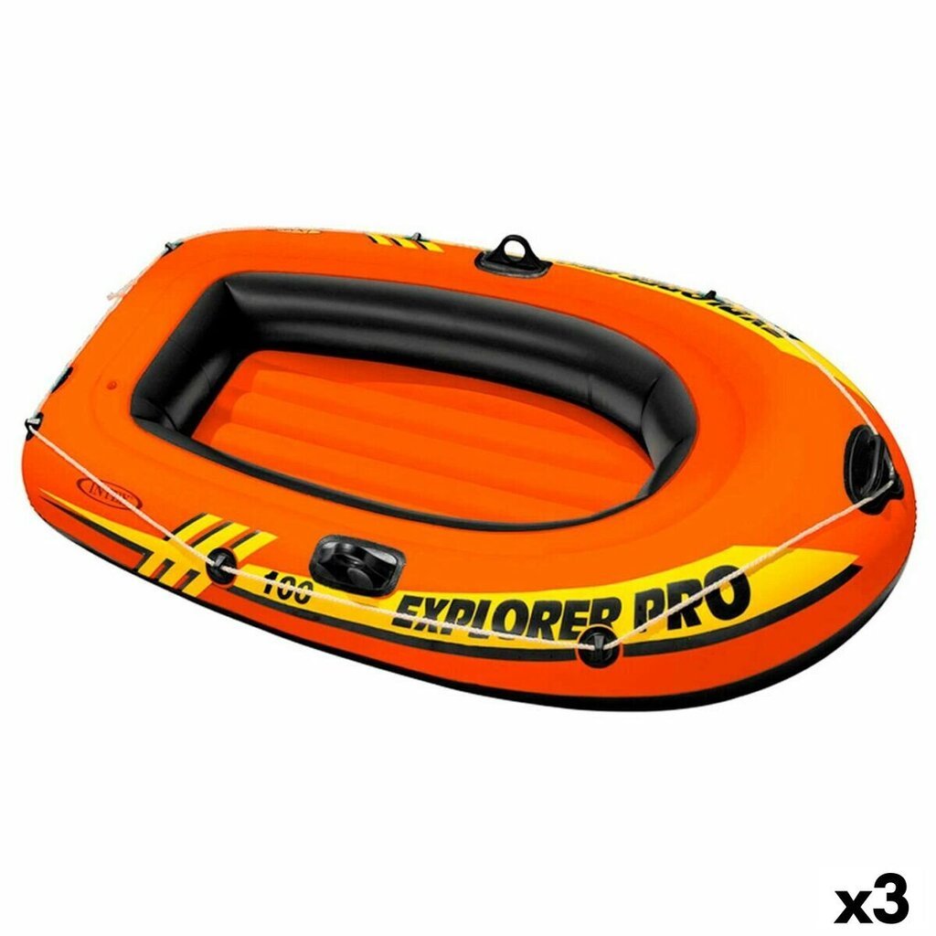 Pripučiama valtis Intex Explorer Pro, 160x29x94cm, oranžinė kaina ir informacija | Pripučiamos ir paplūdimio prekės | pigu.lt