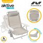 2-ių sulankstomų kėdžių komplektas Aktive Ibiza, smėlio spalvos цена и информация | Lauko kėdės, foteliai, pufai | pigu.lt