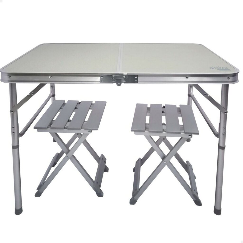 Stalo rinkinys su 2 kėdėmis Aktive, pilkas kaina ir informacija | Turistiniai baldai | pigu.lt