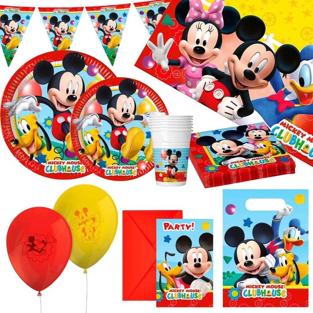 Vienkartinių indų rinkinys Mickey Mouse, 66 vnt. цена и информация | Vienkartiniai indai šventėms | pigu.lt