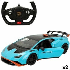 Nuotoliniu būdu valdomas automobilis Lamborghini Huracán STO Rastar, mėlynas 1:14, 2vnt цена и информация | Игрушки для мальчиков | pigu.lt