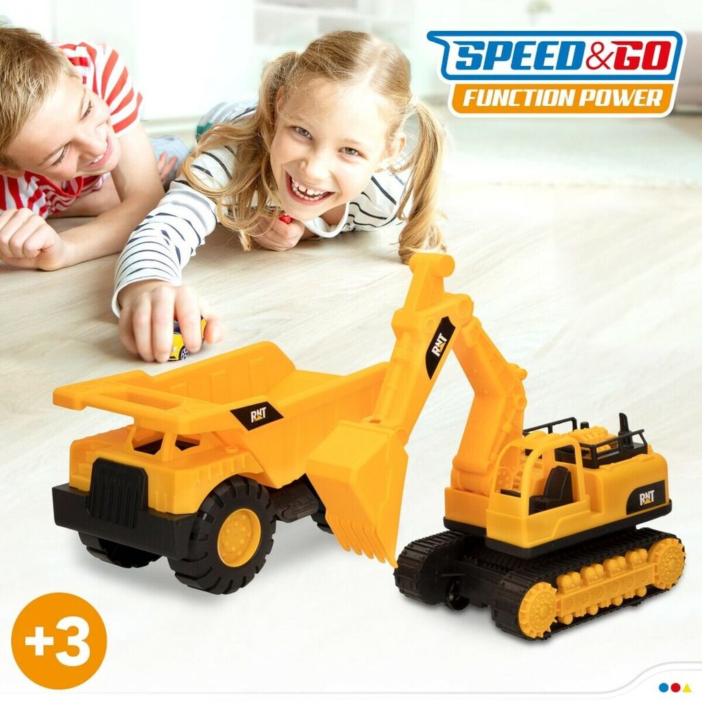 Statybinės mašinėlės vaikams Speed & Go, geltonos цена и информация | Žaislai berniukams | pigu.lt