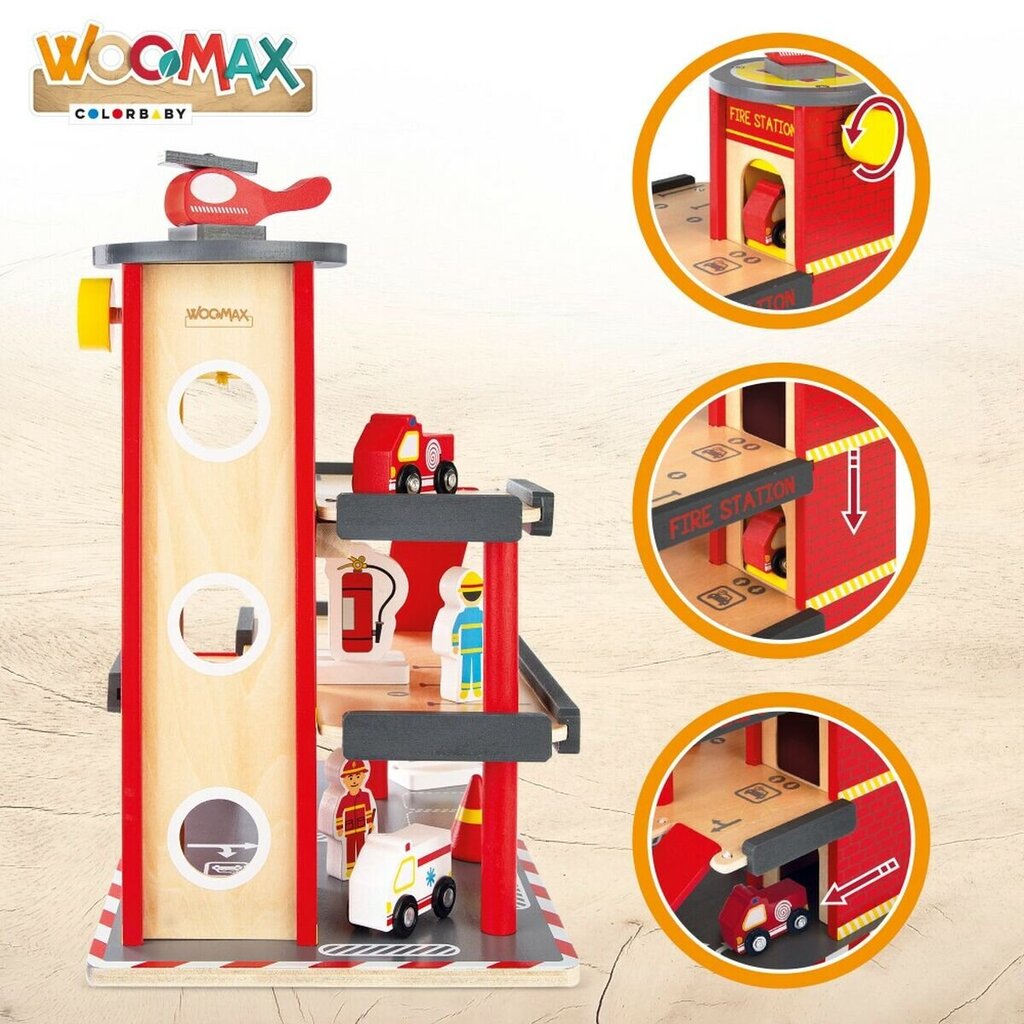 Žaislinė gaisrinė stotis Woomax, 2 vnt. kaina ir informacija | Žaislai berniukams | pigu.lt