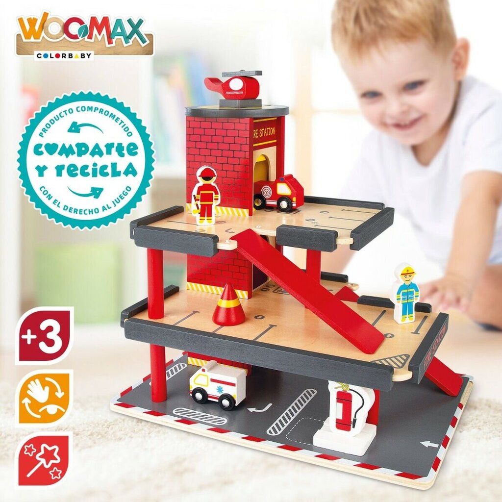 Žaislinė gaisrinė stotis Woomax, 2 vnt. цена и информация | Žaislai berniukams | pigu.lt