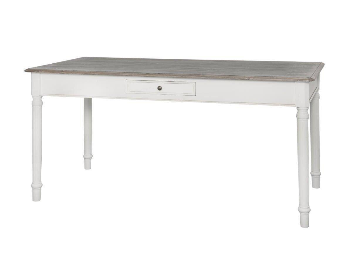 Stalas L17 Ravenna RA026, baltas/rudas kaina ir informacija | Virtuvės ir valgomojo stalai, staliukai | pigu.lt
