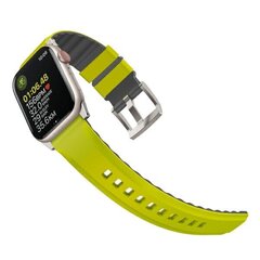 UNIQ pasek Linus Apple Watch Series 1|2|3|4|5|6|7|8|SE|SE2|Ultra 42|44|45|49mm Airosoft Silicone limonkowy|lime green цена и информация | Аксессуары для смарт-часов и браслетов | pigu.lt