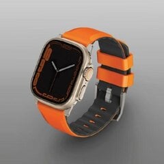 UNIQ pasek Linus Apple Watch Series 1|2|3|4|5|6|7|8|SE|SE2|Ultra 42|44|45|49mm Airosoft Silicone pomarańczowy|volt orange цена и информация | Аксессуары для смарт-часов и браслетов | pigu.lt