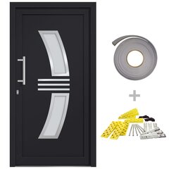 vidaXL Priekinės durys antracito spalvos 108x200cm цена и информация | Уличные двери | pigu.lt