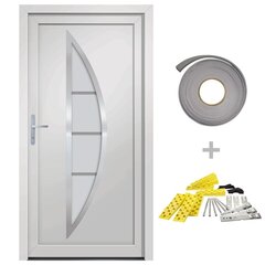 vidaXL Priekinės durys baltos spalvos 98x190cm 3187862 цена и информация | Межкомнатные двери | pigu.lt