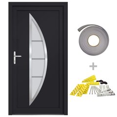 vidaXL Priekinės durys antracito spalvos 98x190cm kaina ir informacija | Lauko durys | pigu.lt