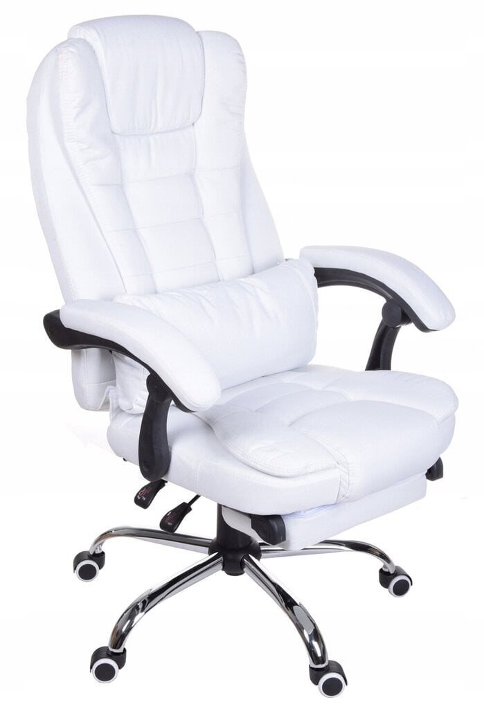 Biuro kėdė Giosedio FBR002, balta, su kojų atrama kaina ir informacija | Biuro kėdės | pigu.lt