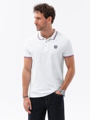 Polo marškinėliai vyrams V4 S1635-51468-XXL, balti kaina ir informacija | Vyriški marškinėliai | pigu.lt