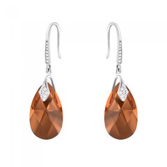 Серебряные серьги "Барокко III (Smoked Amber)" с кристаллами Swarovski™ DS02A575 цена и информация | Серьги | pigu.lt