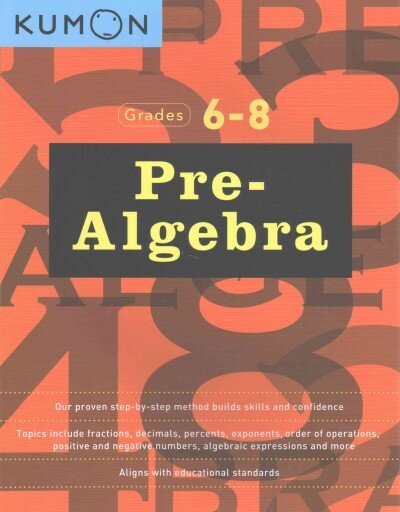 Pre-Algebra Workbook Grades 6-8 kaina ir informacija | Knygos paaugliams ir jaunimui | pigu.lt